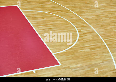 Campo da pallacanestro parquet inindoors sport palestra Foto Stock