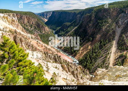 Vista del Grand Canyon di Yellowstone dal punto di ispirazione. Parco Nazionale di Yellowstone, Wyoming USA Foto Stock