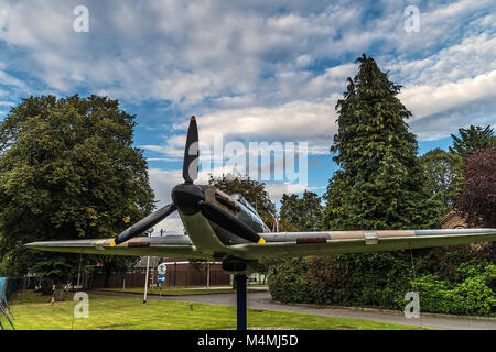 Spitfire memorial, RAF Biggin Hill, Kent, Inghilterra Foto Stock