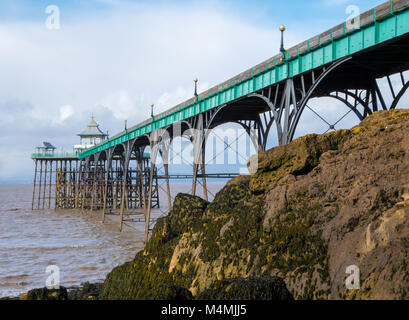 Victorian Clevedon Pier sulla costa est del Somerset REGNO UNITO Foto Stock