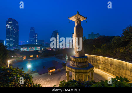 Tempio Bongeunsa nel quartiere di Gangnam di Seoul, Corea. Foto Stock