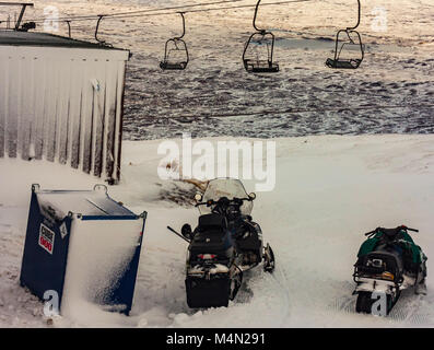 Skidoo con seggiovia a glencoe Foto Stock