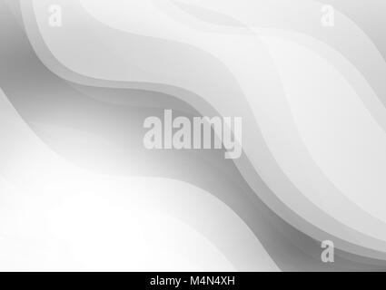 Il grigio e il bianco colore linea curva su sfondo astratto con copia spazio, illustrazione vettoriale Illustrazione Vettoriale