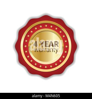 Timbro di garanzia Golden icona logo distintivo isolato Illustrazione Vettoriale