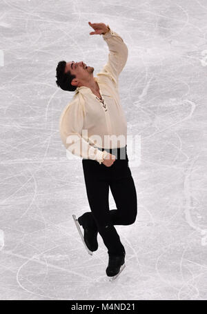 Gangneung, Corea del Sud. Xvii Feb, 2018. Javier Fernandez dalla Spagna in azione durante gli uomini la figura pattinare lungo programma evento del 2018 Olimpiadi invernali in Gangneung Ice Arena in Gangneung, Corea del Sud, 17 febbraio 2018. Credito: Pietro Kneffel/dpa/Alamy Live News Foto Stock