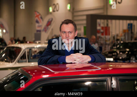 Attore, Philip Glenister in posa con un Audi quattro, che ha guidato come il personaggio 'gene Hunt', nella serie televisiva della BBC One 'Ashes to Ashes', al 2018, London Classic Car ShowClose-up Foto Stock