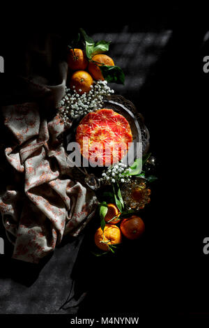 Arancio sanguigno torta rovesciata Foto Stock