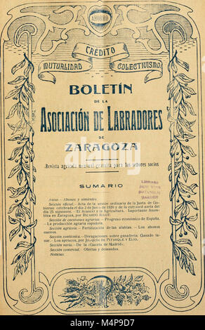Boletn de la Asociacin de Labradores de Zaragoza (20388710705) Foto Stock