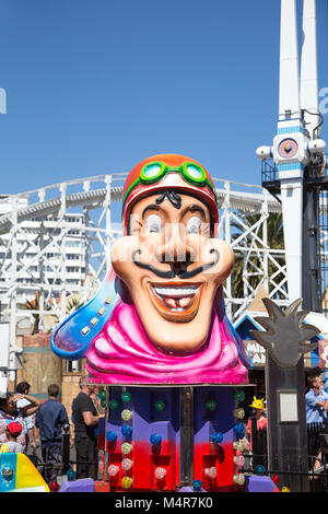 St Kilda, Melbourne, Australia: Marzo 18, 2017: parte di merry-go-round nel parco di divertimenti di St Kilda. Foto Stock