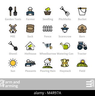 Icone di contorno sottile design piatto, linea moderna e lo stile di corsa Illustrazione Vettoriale