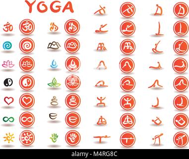 Creative vettore concettuale. Disegnato lo yoga pone. Illustrazione Vettoriale