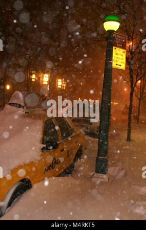 Blizzard in New York Foto Stock