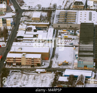 Vista aerea, porto di Dortmund con la gestione Envio scandalo per circuito stampato, Dortmund, Ruhr, Renania settentrionale-Vestfalia, Germania, Europa, Dortmund, Ruhr, Nordrhein-W Foto Stock