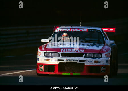 24H di Le Mans 1996,Nissan Skyline GT-R LM,Aguri Suzuki,Masahiko Kageyama,Masahiko Kondo Foto Stock