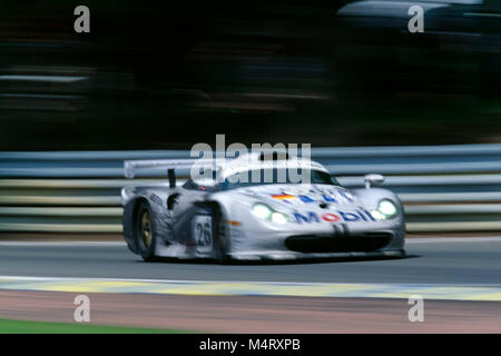 24H di le Mans 1996, Porsche 911 GT1, Karl Wendlinger, Yannick Dalmas, Scott Goodyear Foto Stock