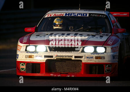 24H di Le Mans 1996, Nissan Skyline GT-R LM; Kazuyoshi Hoshino; Masahiro Hasemi; Toshio Suzuki Foto Stock