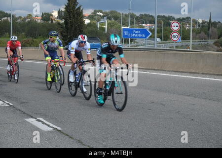 Algarve, Portogallo. 18 Febbraio, 2018. Ultimo giorno del tour in bicicletta: Volta ao Algarve. Credito: Angelo DeVal/Alamy Live News Foto Stock