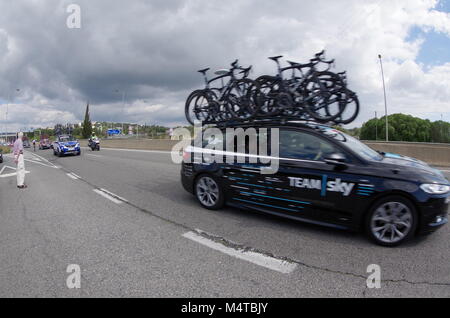 Algarve, Portogallo. 18 Febbraio, 2018. Ultimo giorno del tour in bicicletta: Volta ao Algarve. Credito: Angelo DeVal/Alamy Live News Foto Stock