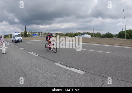 Algarve, Portogallo. 18 Febbraio, 2018. Ultimo giorno del tour in bicicletta: Volta ao Algarve. Credito: Angelo DeVal/Alamy Live News Foto Stock