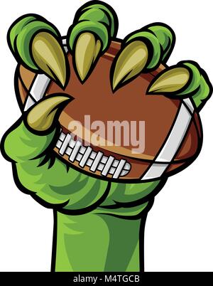Artiglio Monster mano che regge una sfera di calcio Illustrazione Vettoriale