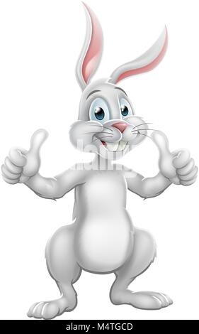 Cartoon Easter Bunny Rabbit dando pollice in alto Illustrazione Vettoriale