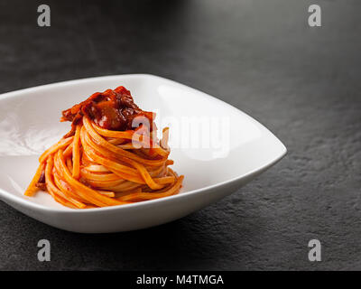 Tradizionale Pasta all'Amatriciana Foto Stock