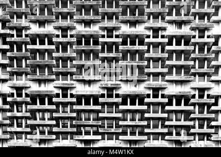 Monocromatico del vecchio edificio esterno modello DETTAGLIO Foto Stock