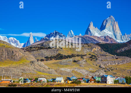 La città di El Chalten Foto Stock