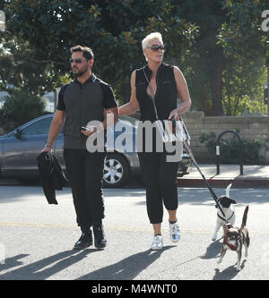 Brigitte Nielsen va a pranzo con il marito e i cani con: Brigitte Nielsen dove: Los Angeles, California, Stati Uniti quando: 18 Gen 2018 Credit: WENN.com Foto Stock