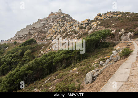 Percorso del Cies faro, isole Cies, Galizia, Spagna Foto Stock