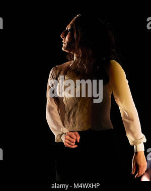Londra, Regno Unito. 18 Febbraio, 2018. Ursula Lopez, eseguire come parte del Festival di Flamenco a Sadler's Wells. Credito: Thomas Bowles/Alamy Live News Foto Stock