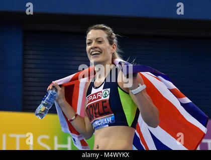 Birmingham, Regno Unito. 18 Febbraio, 2018. Eilish Doyle ha vinto le Donne 400m finale di gara durante la SPAR British Indoor Athletics Championships 2018 all'Arena Birmingham domenica, 18 febbraio 2018. BIRMINGHAM INGHILTERRA. Credito: Taka Wu/Alamy Live News Foto Stock