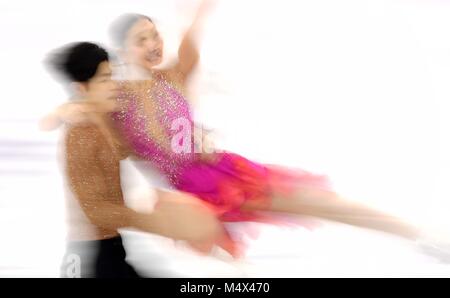 Pyeongcheng, Corea del Sud. 19 Feb, 2018. Maia Shibutani e Alex Shibutani (USA). La danza su ghiaccio. Breve danza. La figura pattinare. Gangneung ice arena. Gangneung. Pyeongchang2018 Olimpiadi invernali. Repubblica di Corea. 19/02/2018. Credito: Sport In immagini/Alamy Live News Foto Stock