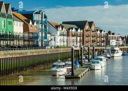 Pomeriggio invernale in Littlehampton West Sussex, in Inghilterra. Foto Stock