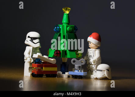 Lego Star Wars Stormtroopers scena di natale Foto Stock