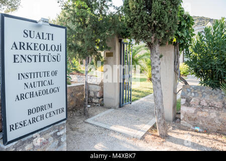 Vista esterna di Bodrum Institute of Nautical Archaeology in Bodrum,Turchia.23 agosto 2017. Foto Stock