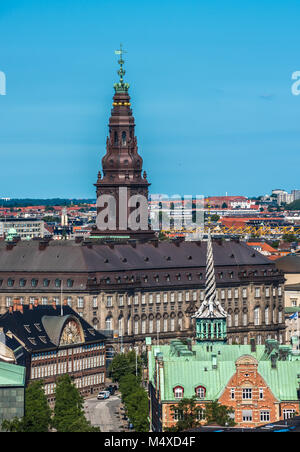 Vista aerea del centro cittadino di Copenhagen, Danimarca Foto Stock