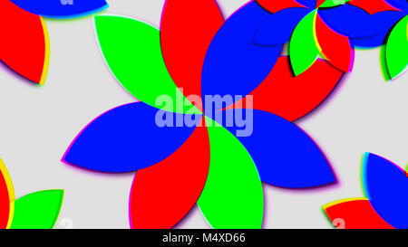 Abstract fiori psichedelici. Il rendering 3D Foto Stock