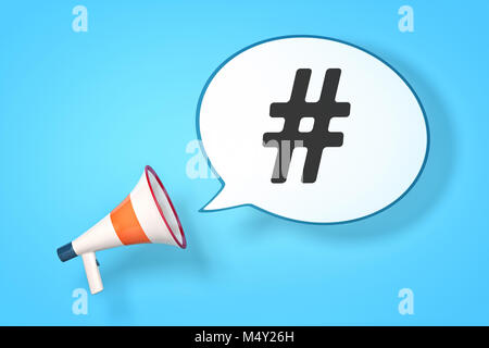 Megafono hashtag Foto Stock