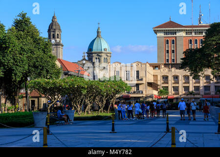 Manila, Filippine - Feb 17, 2018 : Intramuros distretto vista edificio di stile coloniale spagnolo Forte Santiago a Manila nelle Filippine Foto Stock