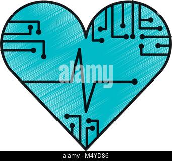Frequenza cardiaca la tecnologia del circuito di immagine medica Illustrazione Vettoriale