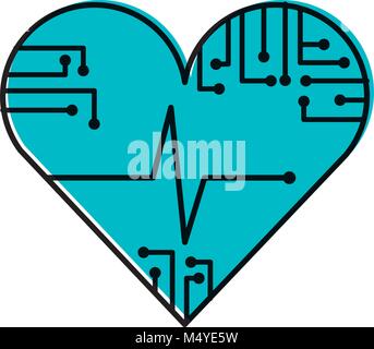 Frequenza cardiaca la tecnologia del circuito di immagine medica Illustrazione Vettoriale