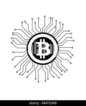 Bitcoin cryptocurrency digitale logo, illustrazione vettoriale Illustrazione Vettoriale