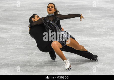 Febbraio 19, 2018: Agafonova Alisa e Ucar Alper di Â la Turchia a competere in ballo libero a Gangneung Ice Arena , Gangneung, Corea del Sud. Ulrik Pedersen/CSM Foto Stock