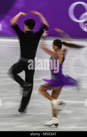 Febbraio 19, 2018: Tankova Adel e Zilberberg Ronald di Â Israele in competizione in ballo libero a Gangneung Ice Arena, Gangneung, Corea del Sud. Ulrik Pedersen/CSM Foto Stock