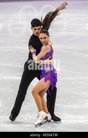 Febbraio 19, 2018: Tankova Adel e Zilberberg Ronald di Â Israele in competizione in ballo libero a Gangneung Ice Arena, Gangneung, Corea del Sud. Ulrik Pedersen/CSM Foto Stock