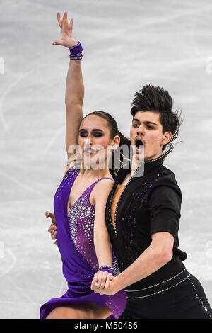 Febbraio 19, 2018: Tankova Adel e Zilberberg Ronald di Â Israele in competizione in ballo libero a Gangneung Ice Arena, Gangneung, Corea del Sud. Ulrik Pedersen/CSM Foto Stock