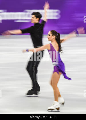 Febbraio 19, 2018: Tankova Adel e Zilberberg Ronald di Â Israele in competizione in ballo libero a Gangneung Ice Arena, Gangneung, Corea del Sud. Ulrik Pedersen/CSM Foto Stock