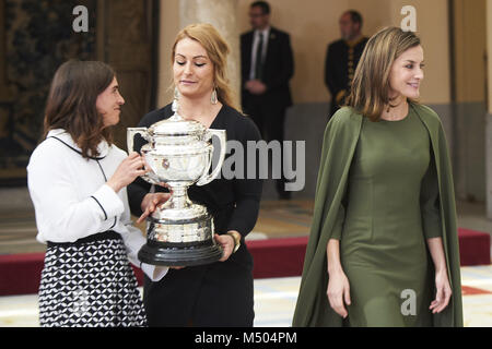 Madrid, Madrid, Spagna. 19 Feb, 2018. Regina Letizia di Spagna frequentare Sport nazionale Awards 2015 al Palazzo Reale di El Pardo on gennaio 23, 2017 a Madrid, Spagna. Credit: Jack Abuin/ZUMA filo/Alamy Live News Foto Stock