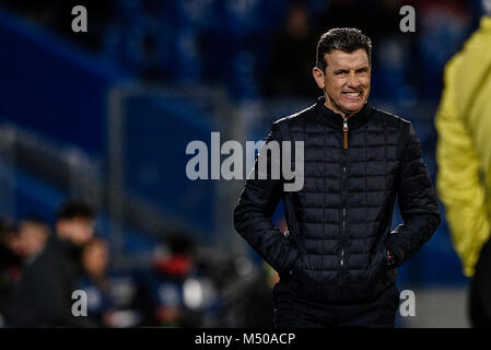 Juan Carlos Unzue allenatore del Celta de Vigo La Liga match tra Getafe CF vs Celta de Vigo al Coliseum Alfonso Pérez stadio di Madrid, Spagna, 19 febbraio 2018. Credito: Gtres Información más Comuniación on line, S.L./Alamy Live News Foto Stock